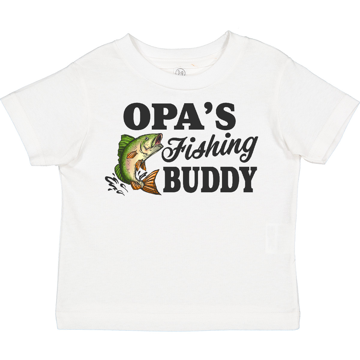 Inktastic Opa's Fishing Buddy Toddler T-Shirt Kids Little Fish Illustration I - Picture 6 of 6