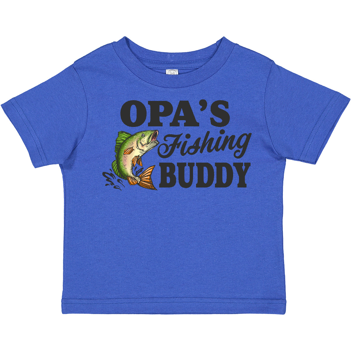 Inktastic Opa's Fishing Buddy Toddler T-Shirt Kids Little Fish Illustration I - Picture 4 of 6