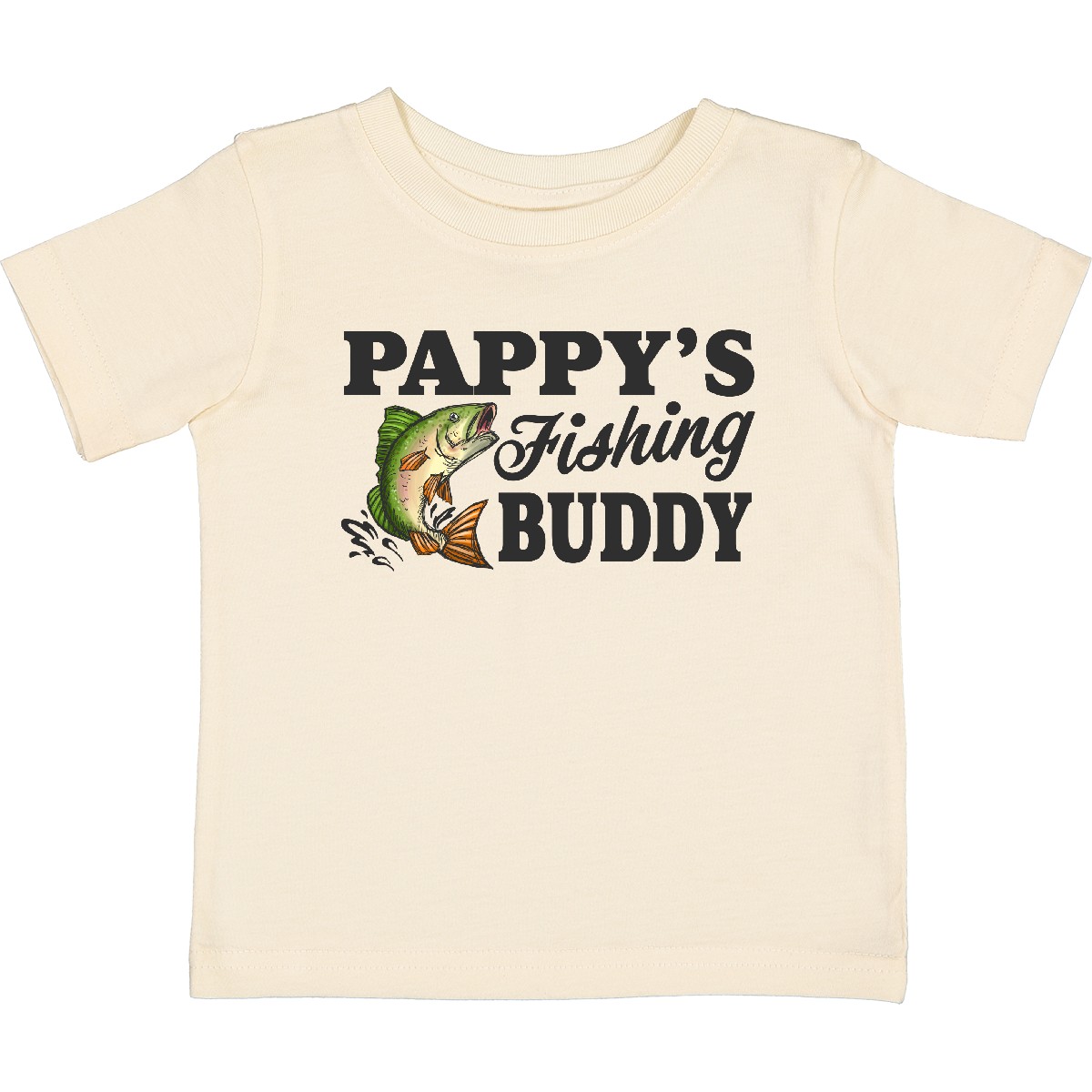 Inktastic Pappy's Fishing Buddy Baby T-Shirt Kids Little Fish Illustration I For - Picture 2 of 2