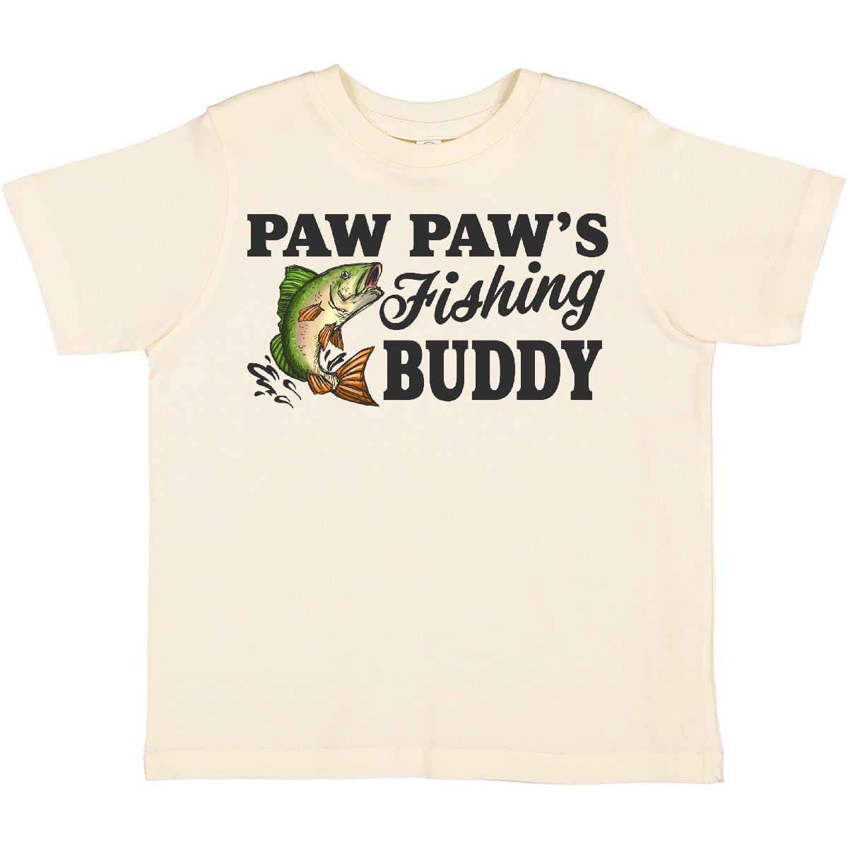 Inktastic Paw Paw's Fishing Buddy Toddler T-Shirt Kids Little Fish Illustration - Picture 5 of 7