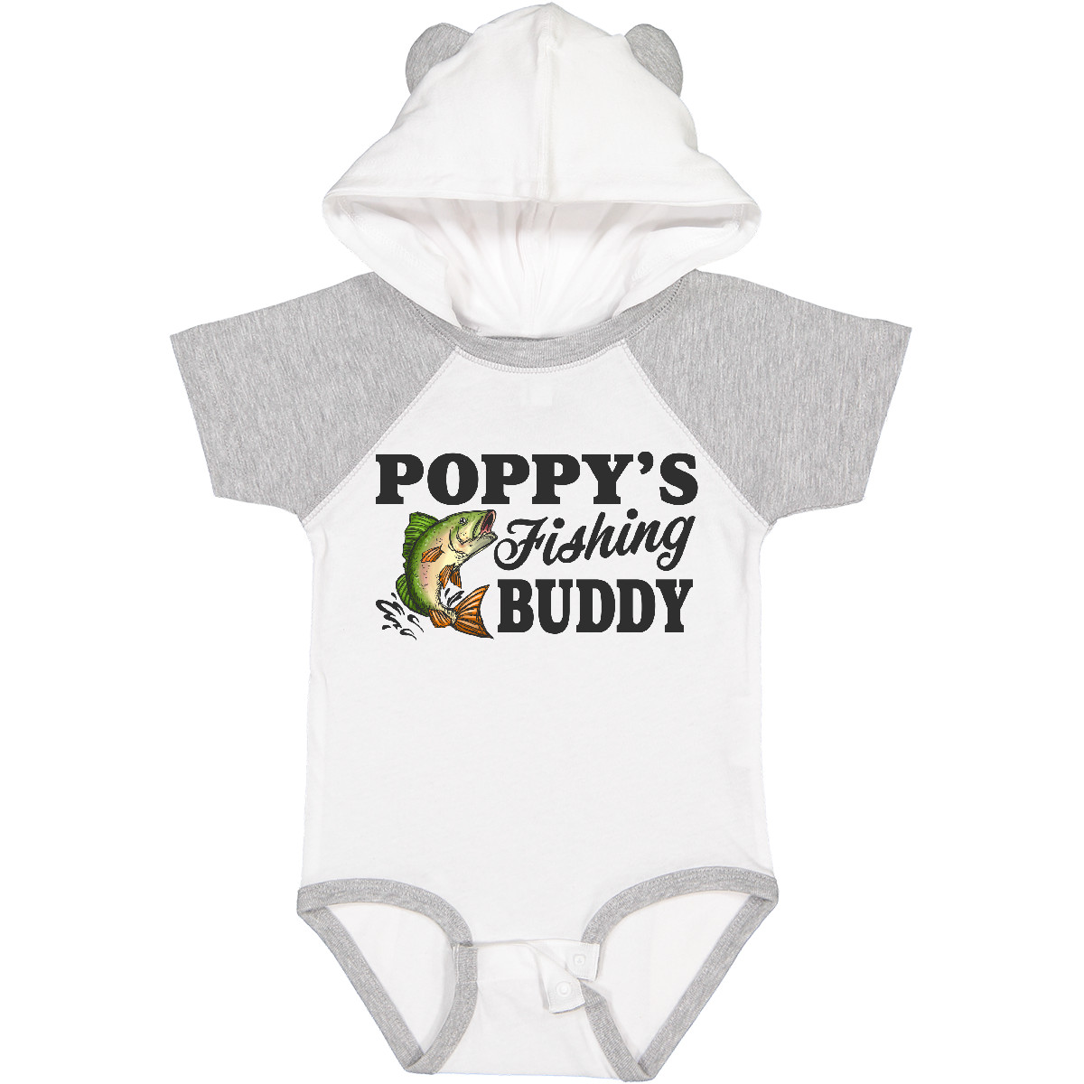 Inktastic Poppy's Fishing Buddy Baby Bodysuit Kids Little Fish Illustration I - Picture 7 of 7