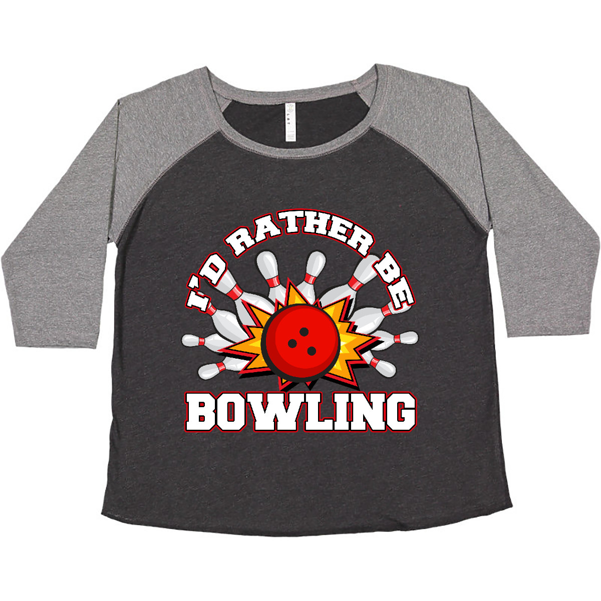 Inktastic I'd Rather Be Bowling Women's Plus Size T-Shirt Bowler Strike Humor - Bild 2 von 3