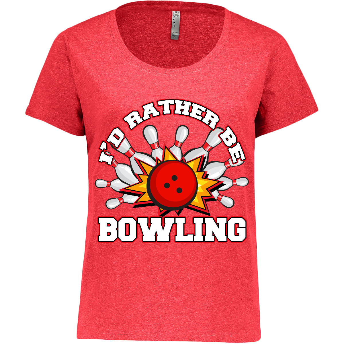 Inktastic I'd Rather Be Bowling Women's Plus Size T-Shirt Bowler Strike Humor - Bild 3 von 3