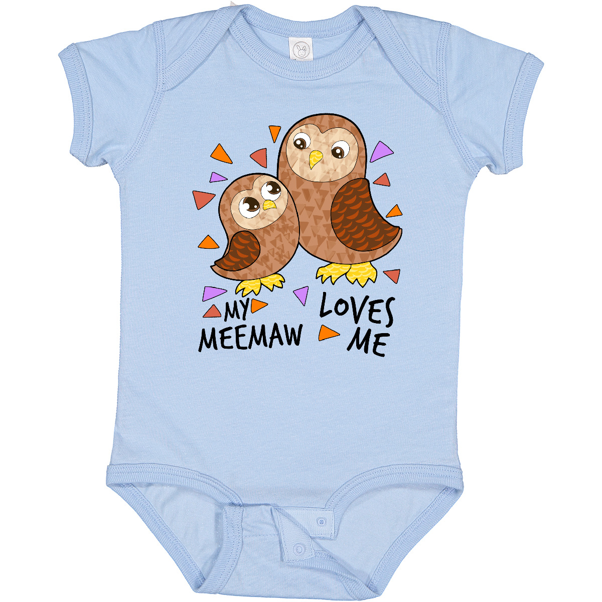 Inktastic My Meemaw Loves Me- Cute Owl Family Baby Bodysuit Owls Grandma Kid - Picture 2 of 7