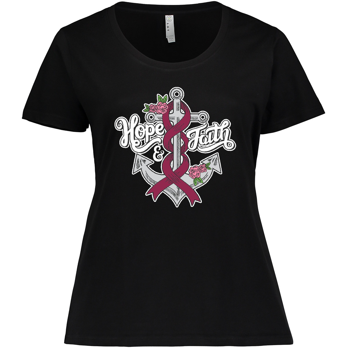 Inktastic Multiple Myeloma Hope And Faith With Anchor Women's Plus Size T-Shirt - Picture 2 of 3