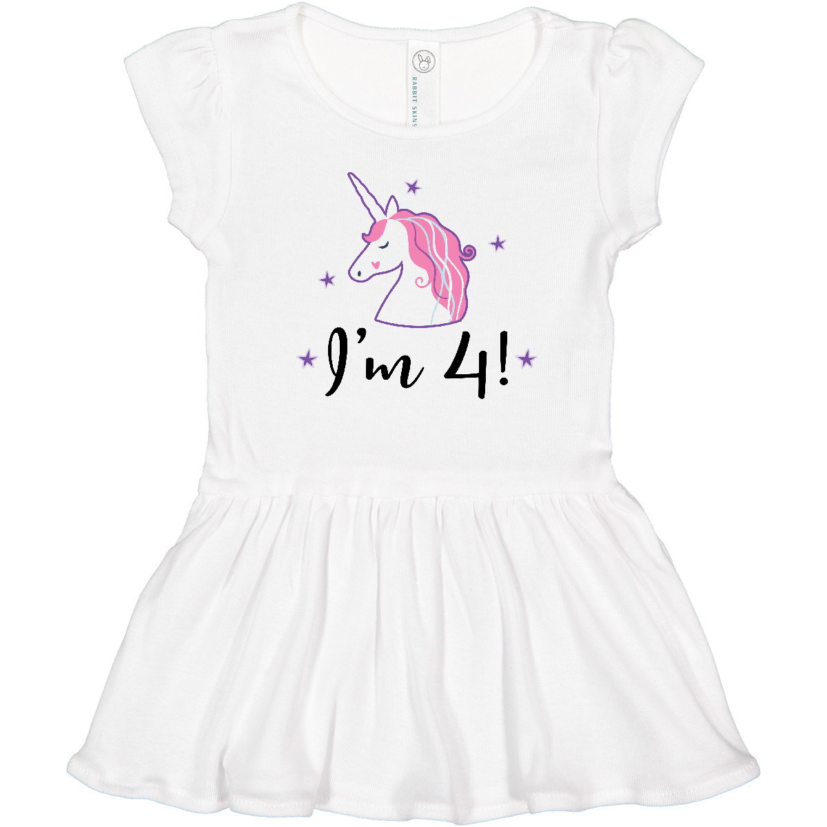 Inktastic 4th Birthday Cute Unicorn Toddler Dress Four Im 4 Year Old Party Gift - Picture 5 of 7