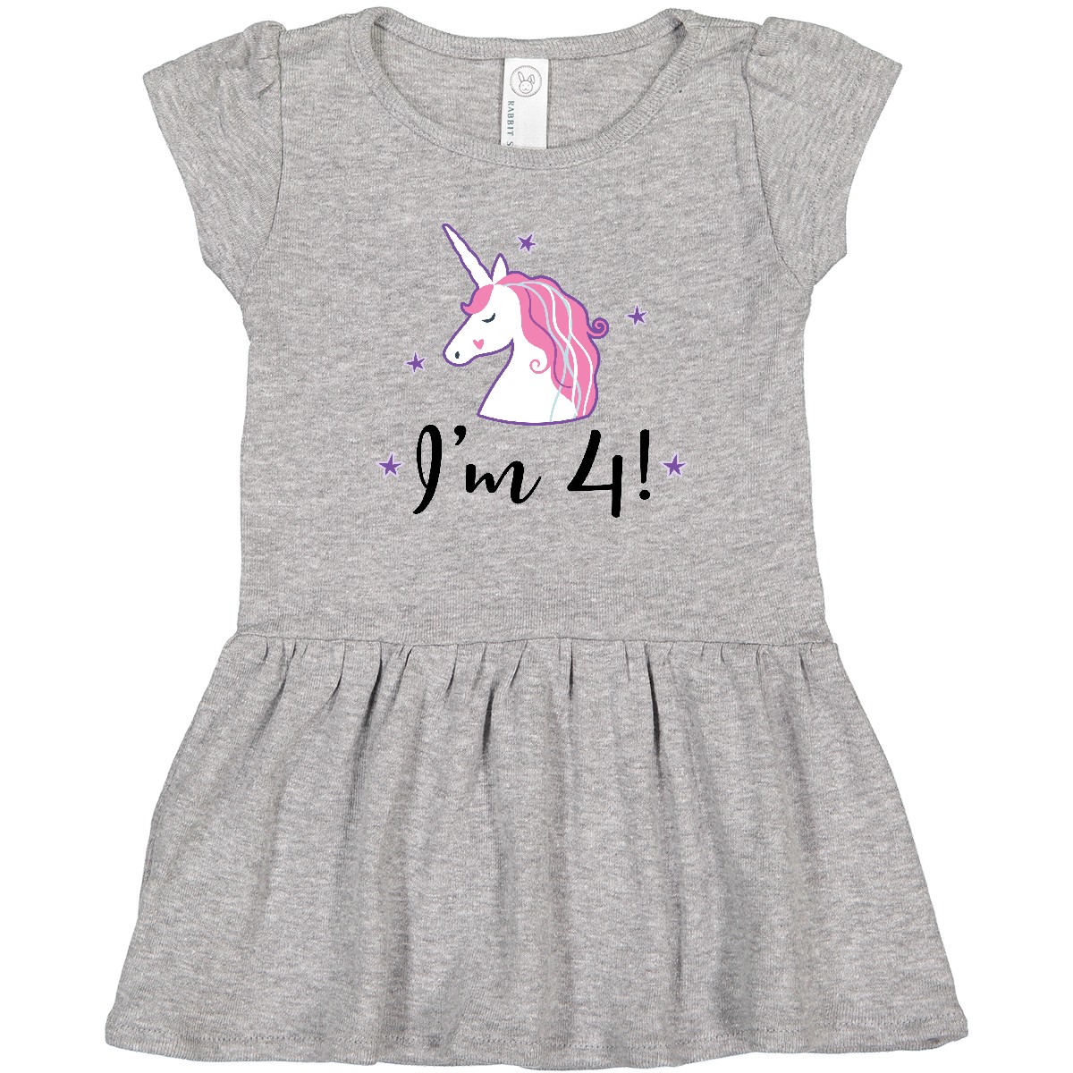 Inktastic 4th Birthday Cute Unicorn Toddler Dress Four Im 4 Year Old Party Gift - Picture 2 of 7