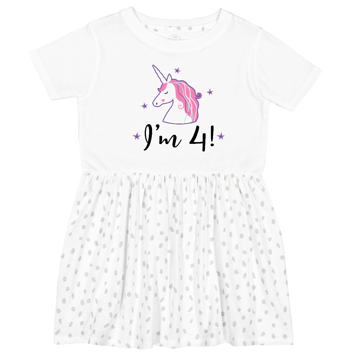 Inktastic 4th Birthday Cute Unicorn Toddler Dress Four Im 4 Year Old Party Gift - Picture 6 of 7