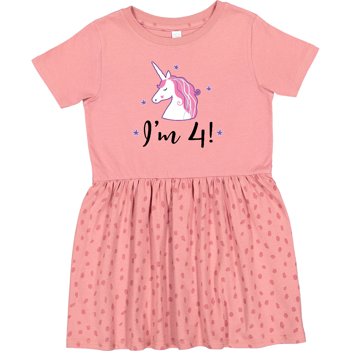 Inktastic 4th Birthday Cute Unicorn Toddler Dress Four Im 4 Year Old Party Gift - Picture 3 of 7