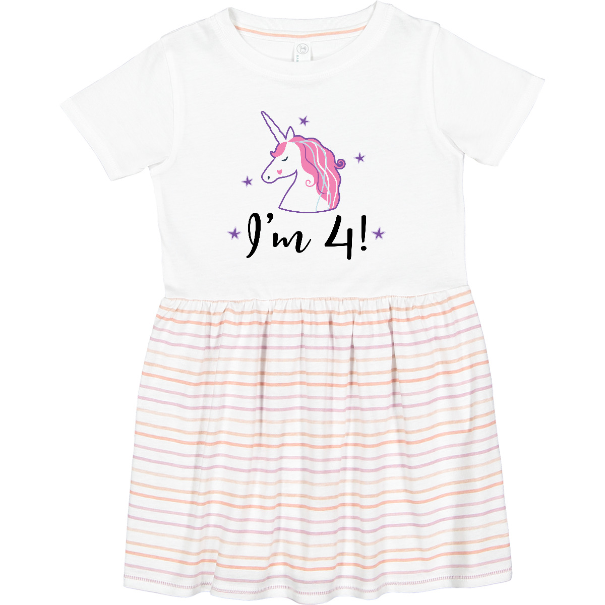 Inktastic 4th Birthday Cute Unicorn Toddler Dress Four Im 4 Year Old Party Gift - Picture 7 of 7
