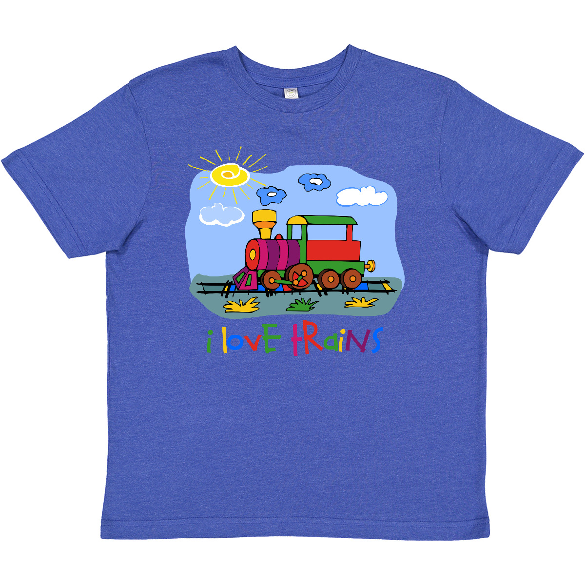 Inktastic I Love Trains Youth T-Shirt Heart Choo Train Conductor Engineer Cute - Bild 3 von 3