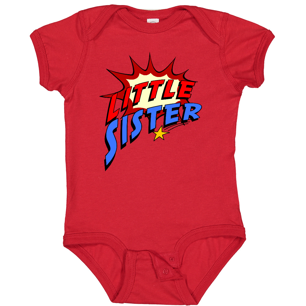 Inktastic Little Sister Superhero Baby Bodysuit Super Hero Comic Book Sis Infant