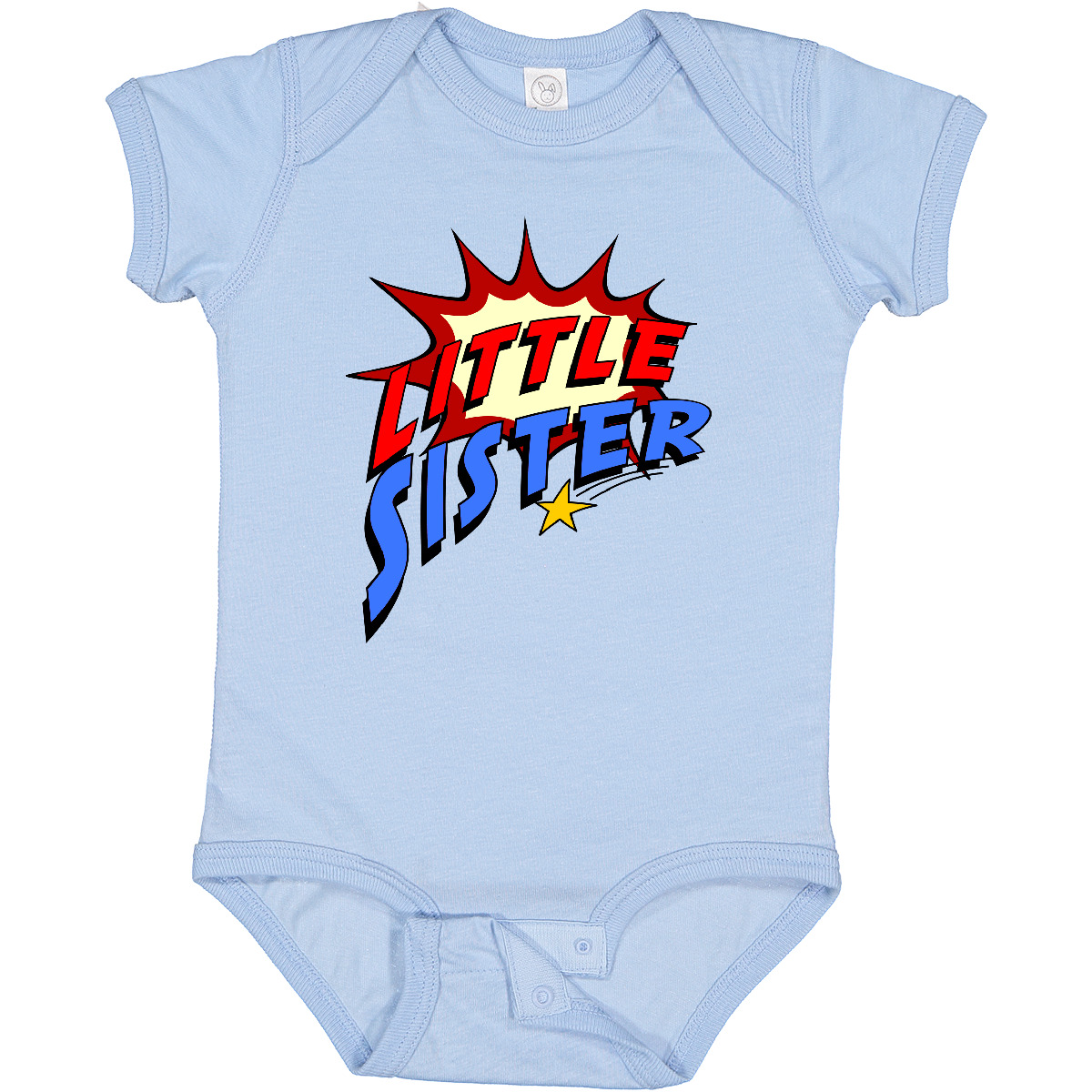 Inktastic Little Sister Superhero Baby Bodysuit Super Hero Comic Book Sis Infant