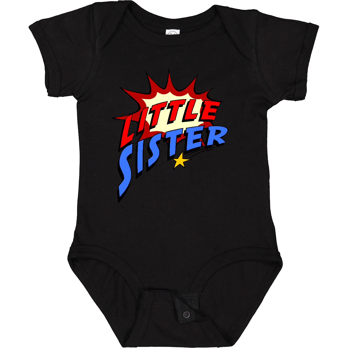 Inktastic Little Sister Superhero Baby Bodysuit Super Hero Comic Book Sis Infant