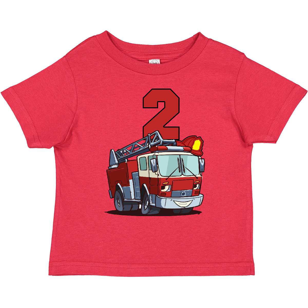 Inktastic 2nd Birthday Fire Truck Toddler T-Shirt Second Firetruck Engine Gift - Picture 11 of 15