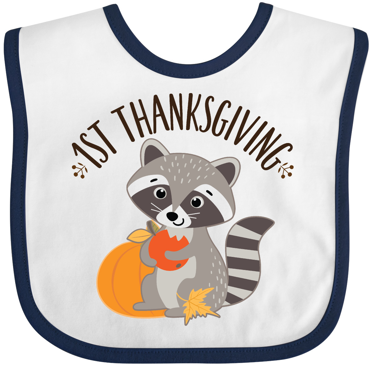 Inktastic 1st Thanksgiving Holiday Raccoon Baby Bib First Feast Fall Autumn Gift