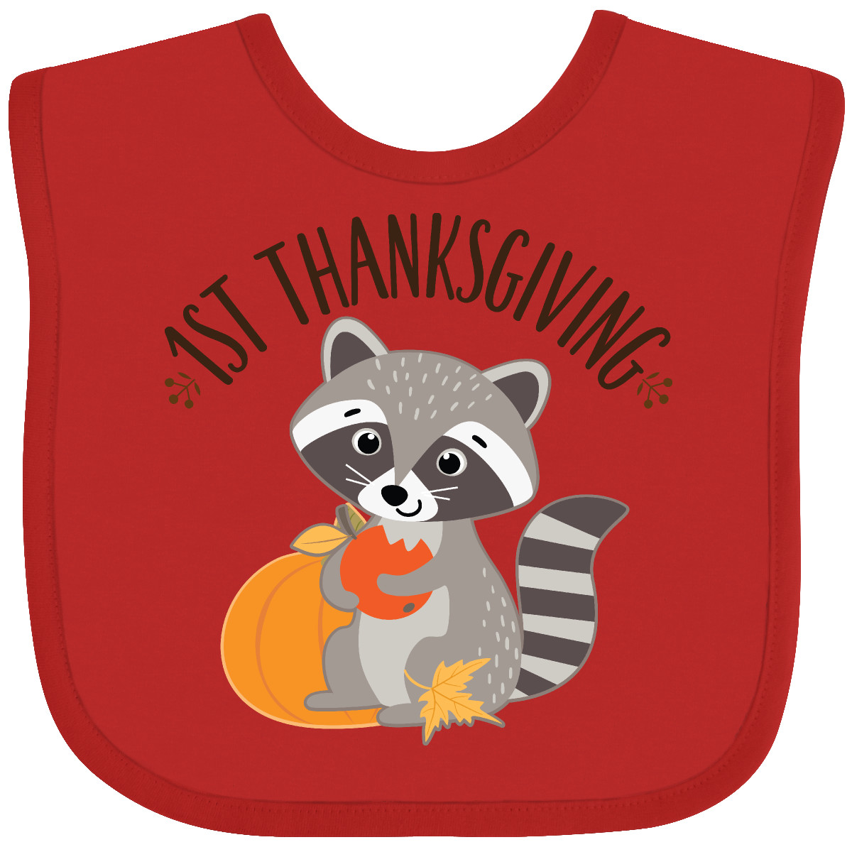 Inktastic 1st Thanksgiving Holiday Raccoon Baby Bib First Feast Fall Autumn Gift