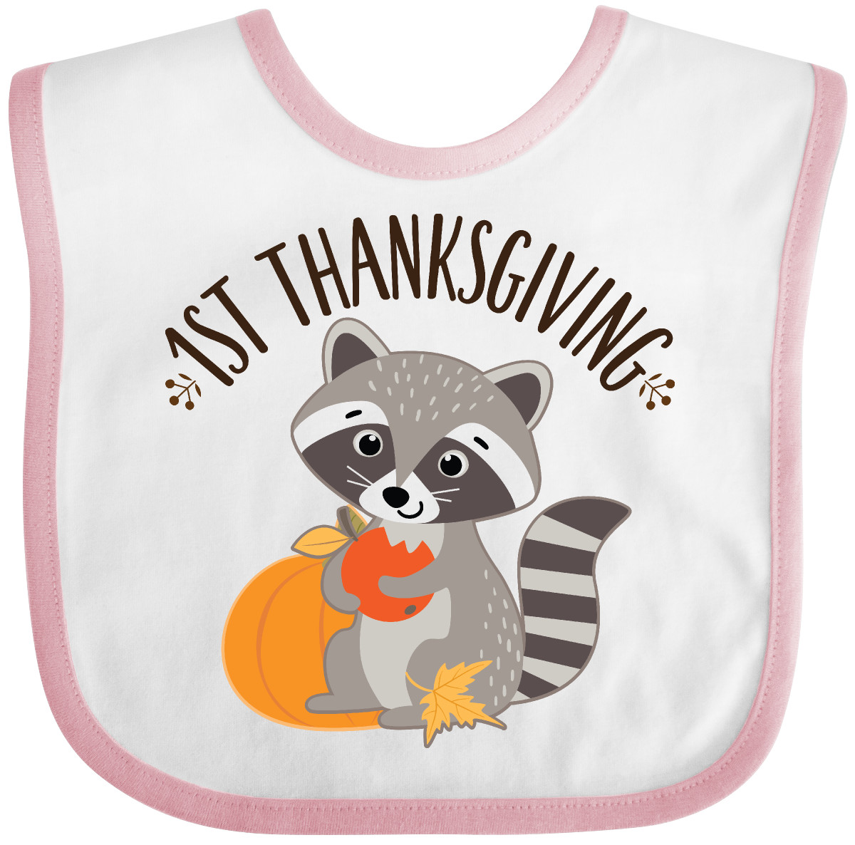 Inktastic 1st Thanksgiving Holiday Raccoon Baby Bib First Feast Fall Autumn Gift