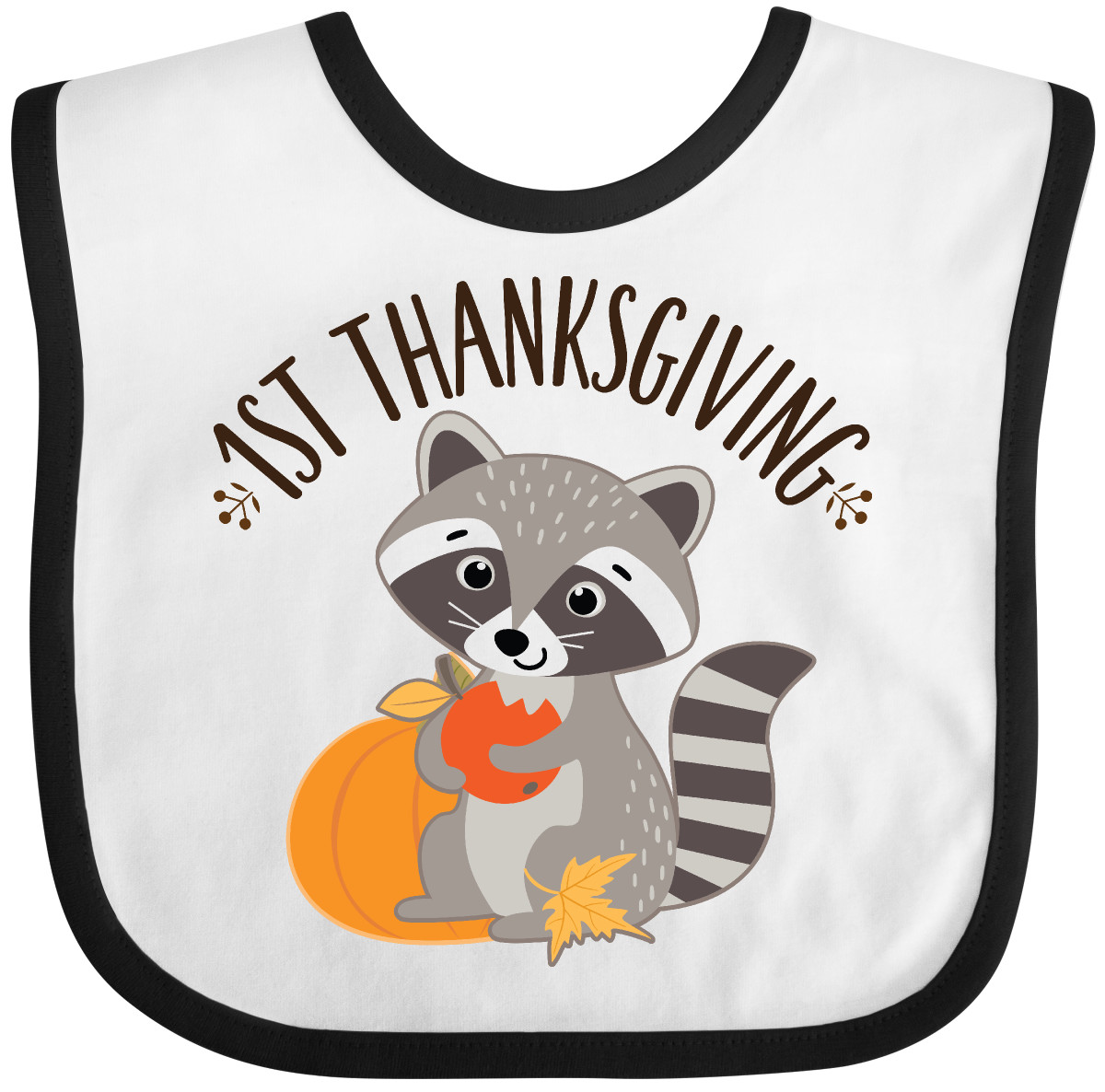 Inktastic 1st Thanksgiving Holiday Raccoon Baby Bib First Feast Fall Autumn Gift