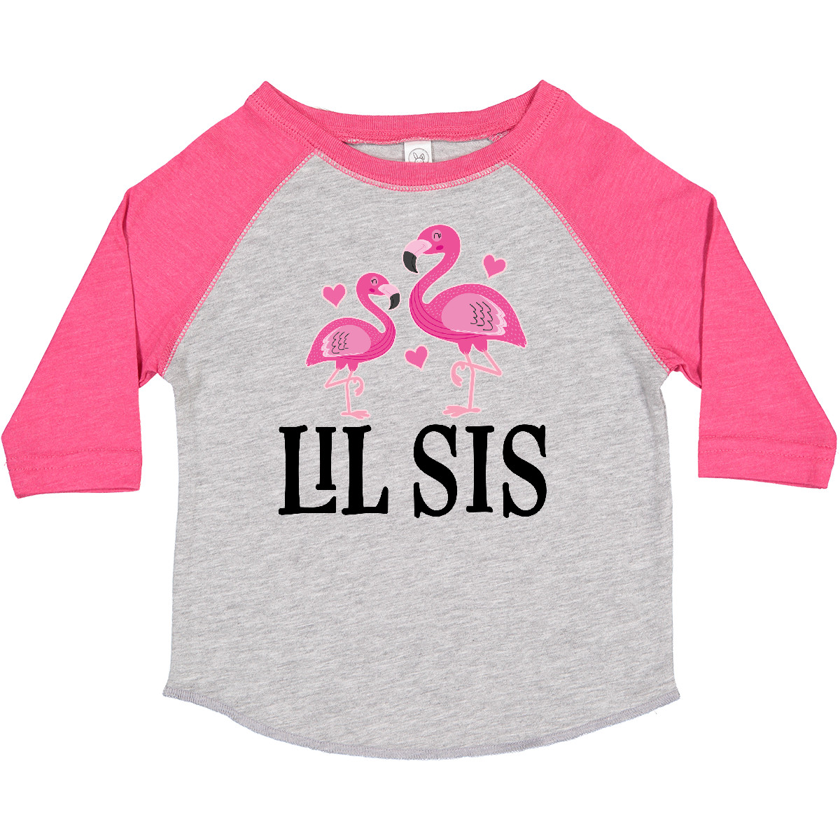 Inktastic Little Sister Girls Lil Sis Flamingo Toddler T-Shirt Birds Girl Cute - Picture 4 of 7