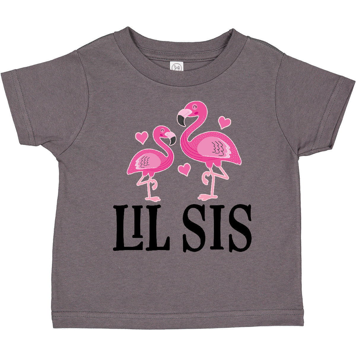 Inktastic Little Sister Girls Lil Sis Flamingo Toddler T-Shirt Birds Girl Cute - Picture 2 of 7