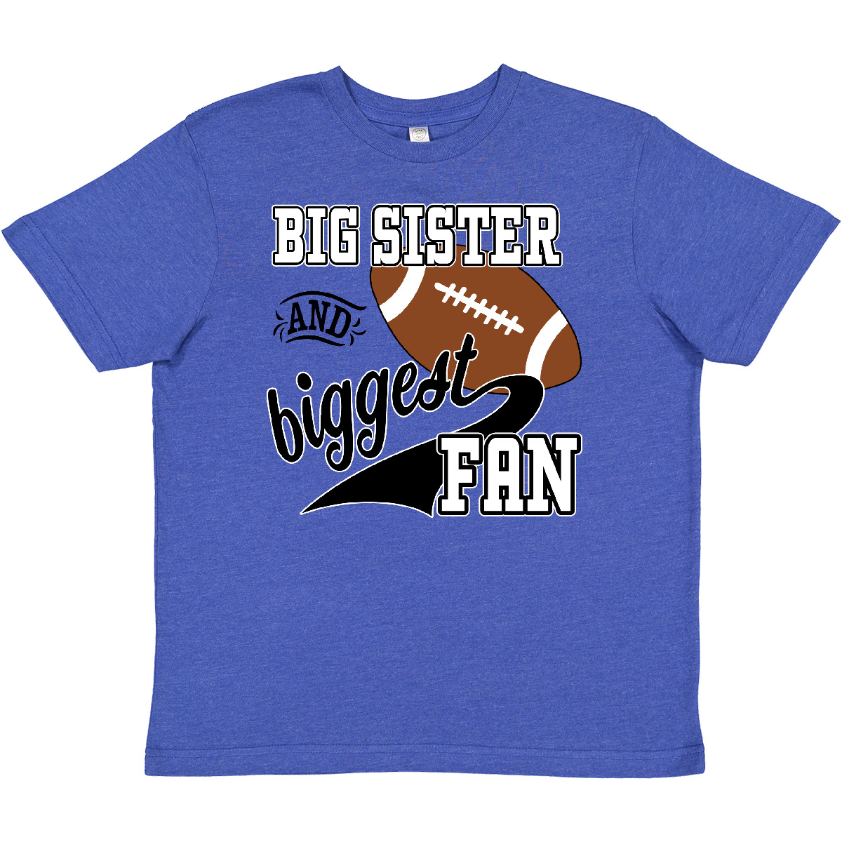 Inktastic Big Sister And Biggest Fan- Football Player Youth T-Shirt Sports Fans - Picture 4 of 4
