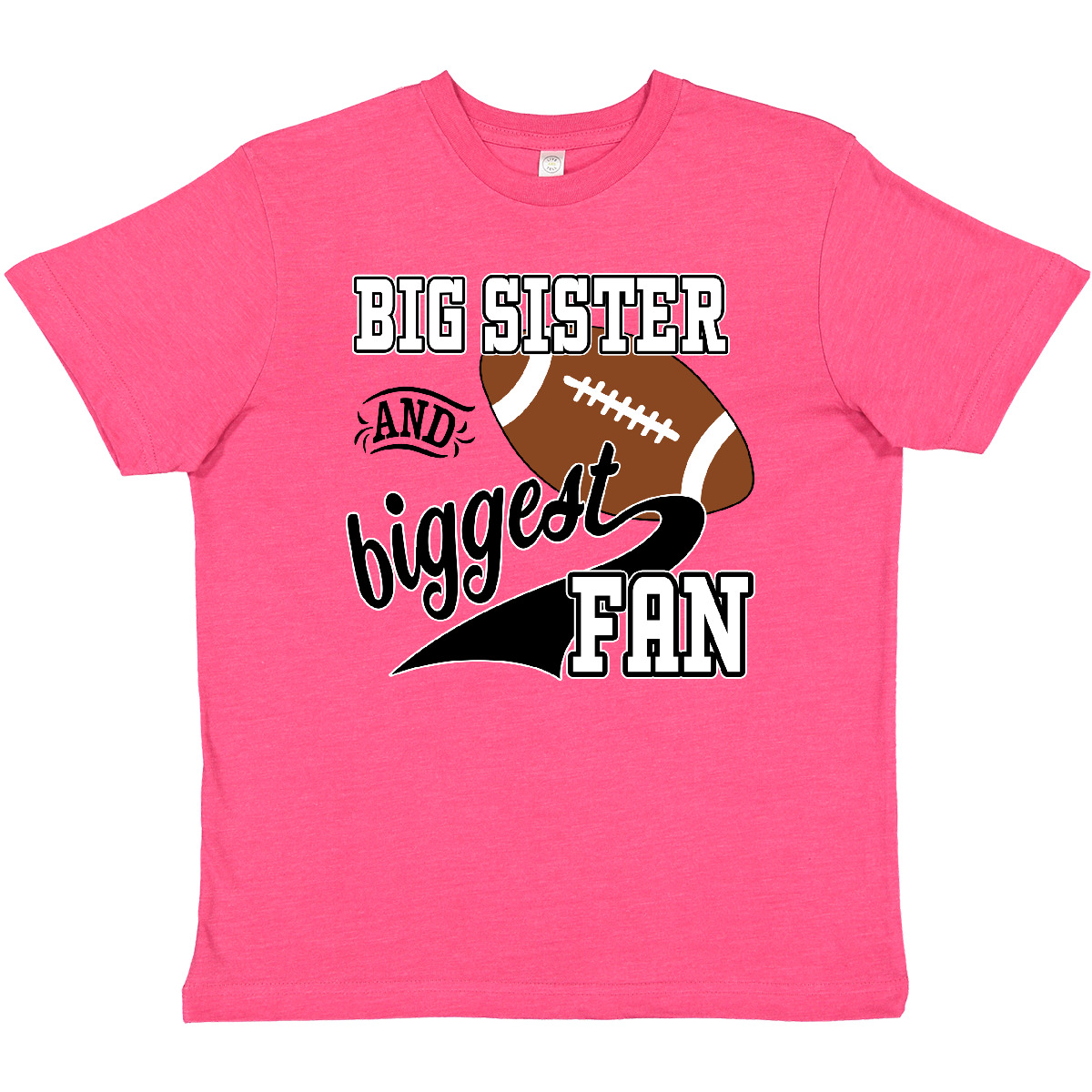Inktastic Big Sister And Biggest Fan- Football Player Youth T-Shirt Sports Fans - Picture 3 of 4