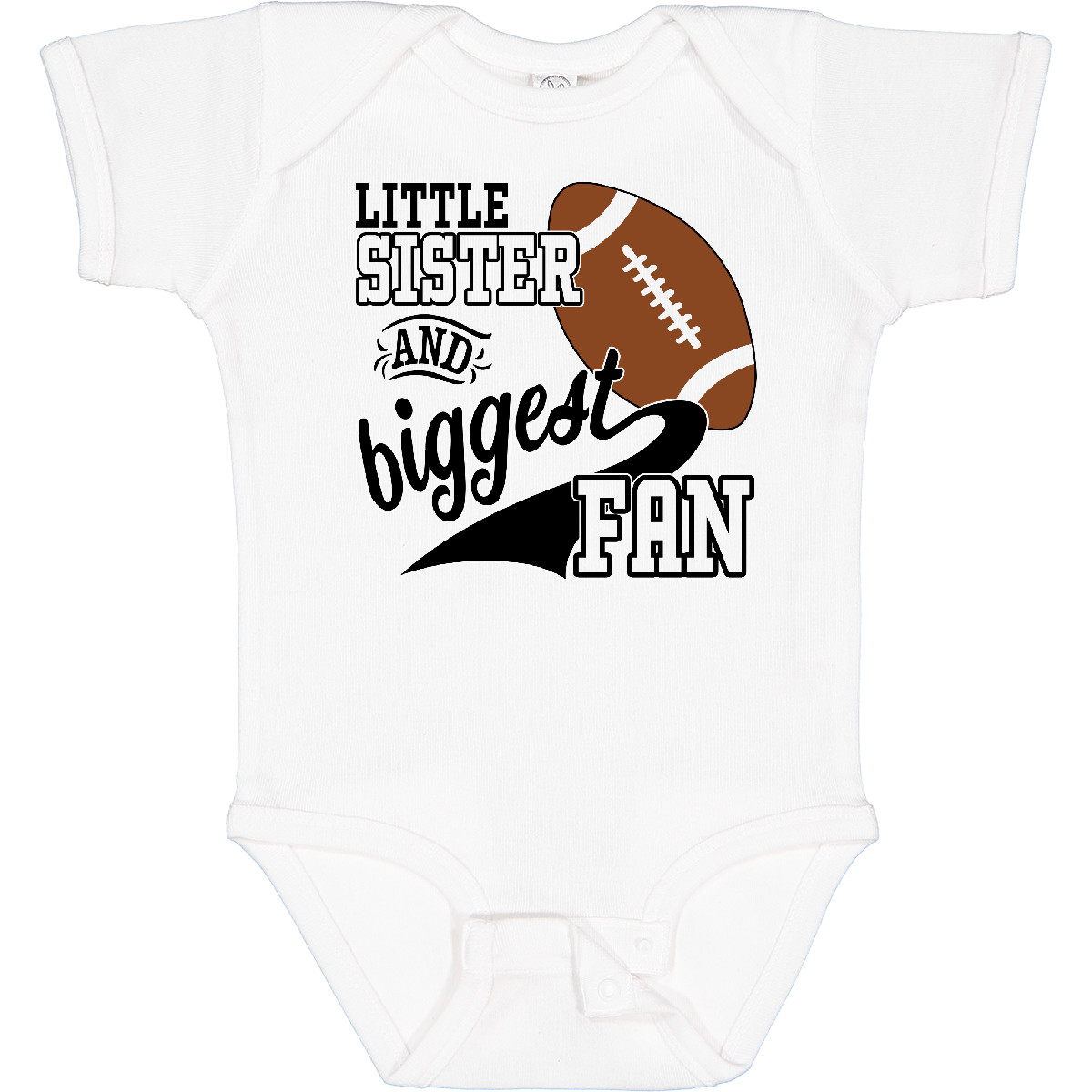 Inktastic Little Sister And Biggest Fan- Football Player Baby Bodysuit Sports - Picture 17 of 18