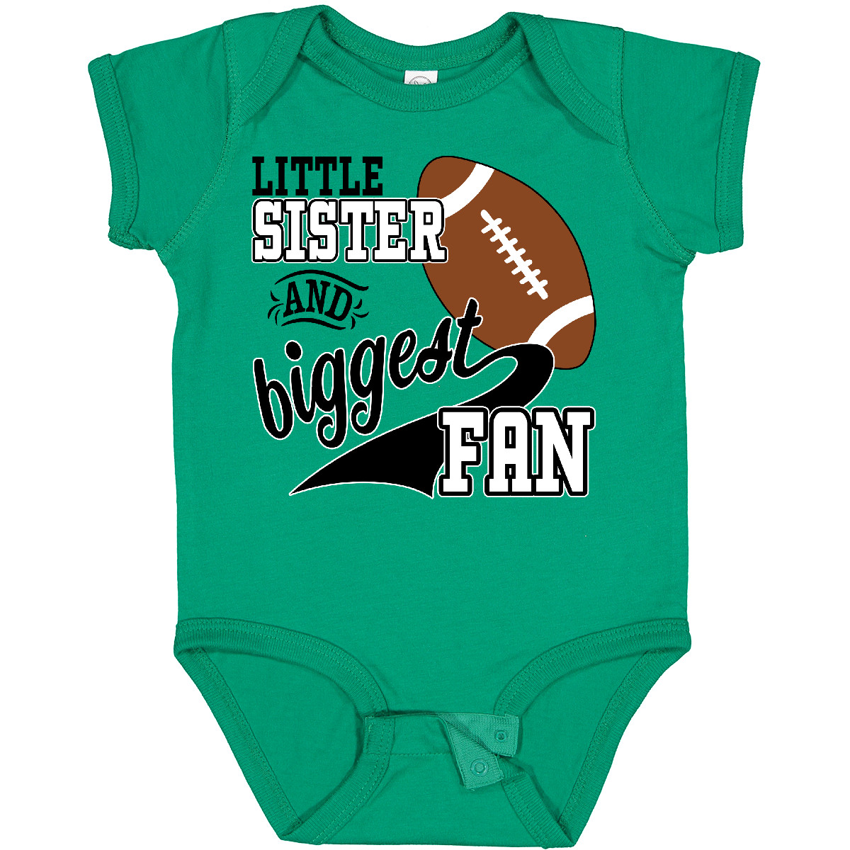 Inktastic Little Sister And Biggest Fan- Football Player Baby Bodysuit Sports - Picture 9 of 18