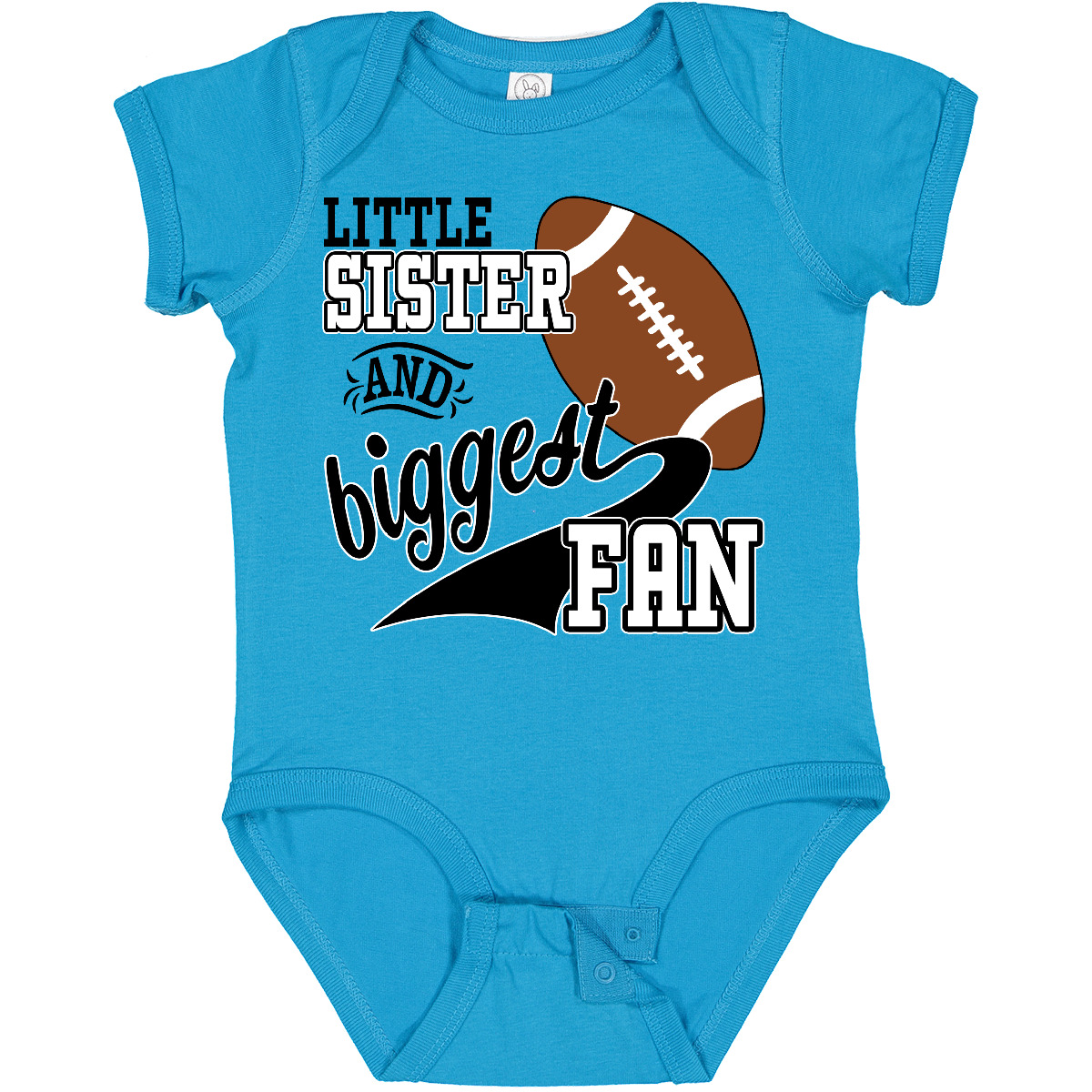 Inktastic Little Sister And Biggest Fan- Football Player Baby Bodysuit Sports - Picture 15 of 18