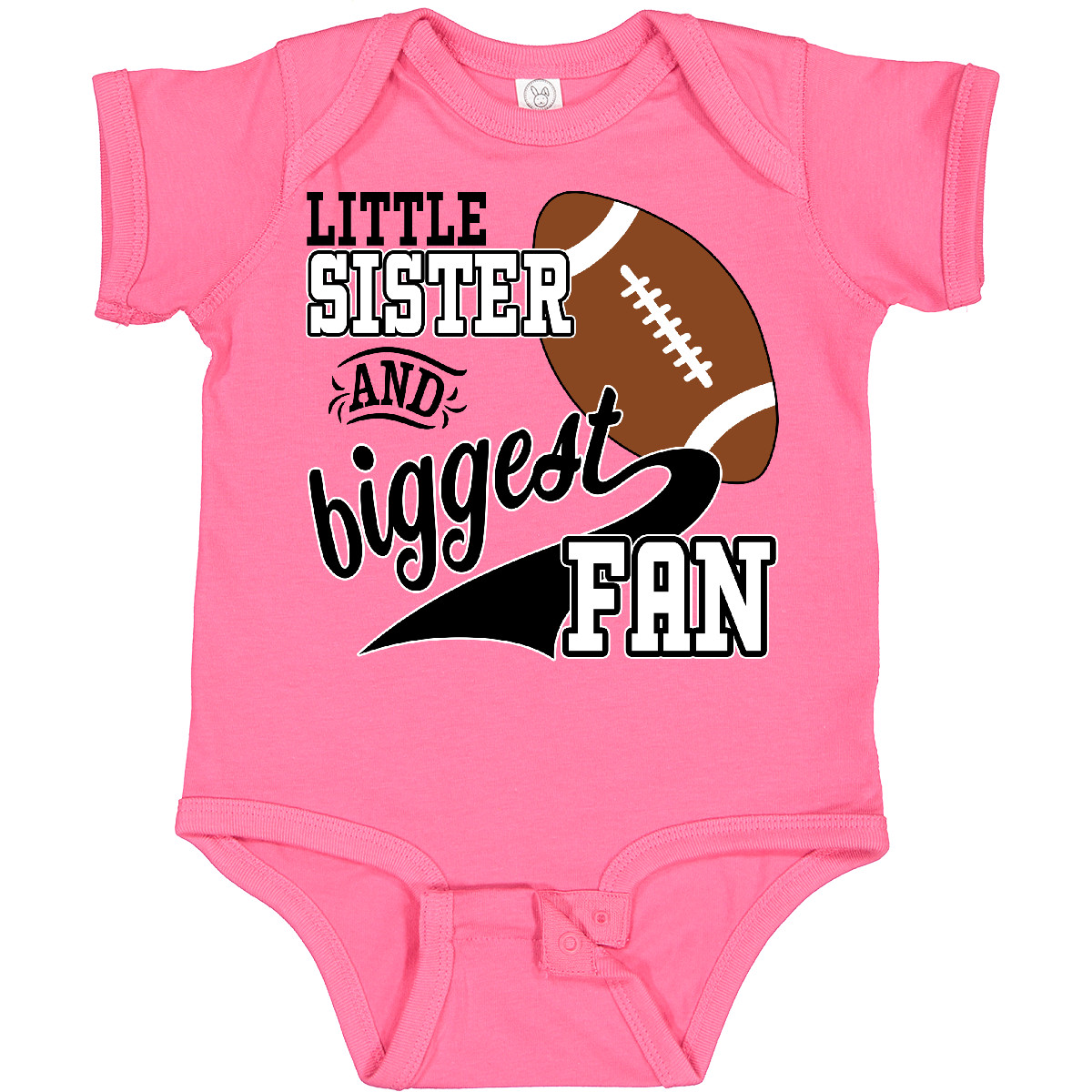 Inktastic Little Sister And Biggest Fan- Football Player Baby Bodysuit Sports - Picture 8 of 18