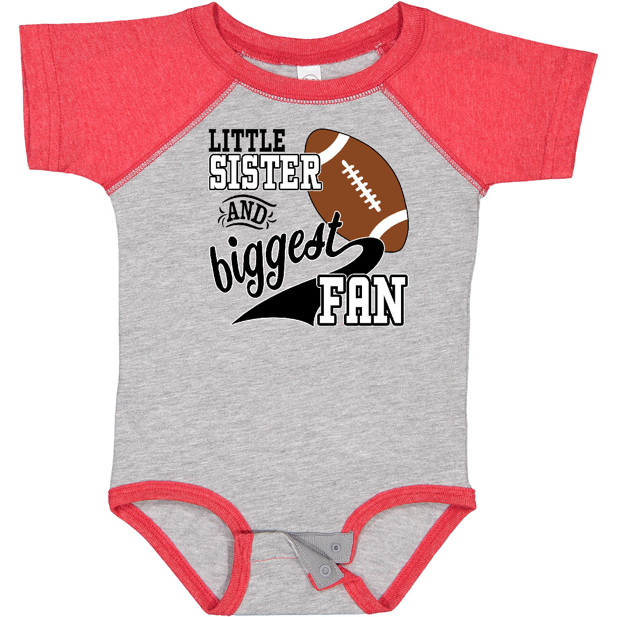 Inktastic Little Sister And Biggest Fan- Football Player Baby Bodysuit Sports - Picture 3 of 18