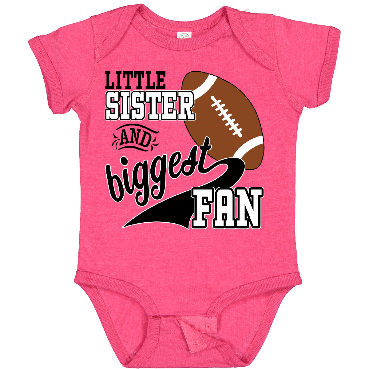 Inktastic Little Sister And Biggest Fan- Football Player Baby Bodysuit Sports - Picture 16 of 18