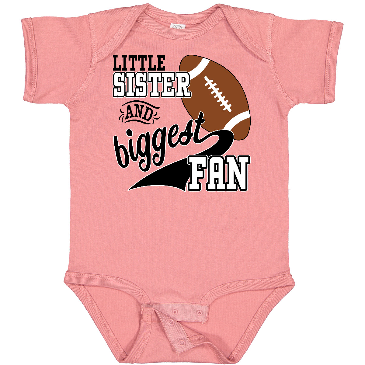 Inktastic Little Sister And Biggest Fan- Football Player Baby Bodysuit Sports - Picture 10 of 18
