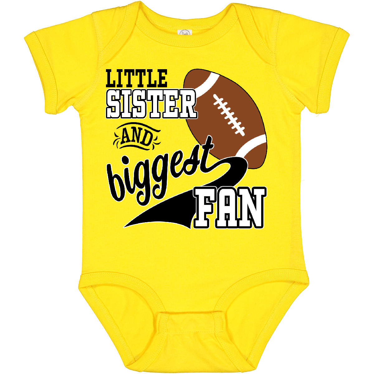 Inktastic Little Sister And Biggest Fan- Football Player Baby Bodysuit Sports - Picture 18 of 18