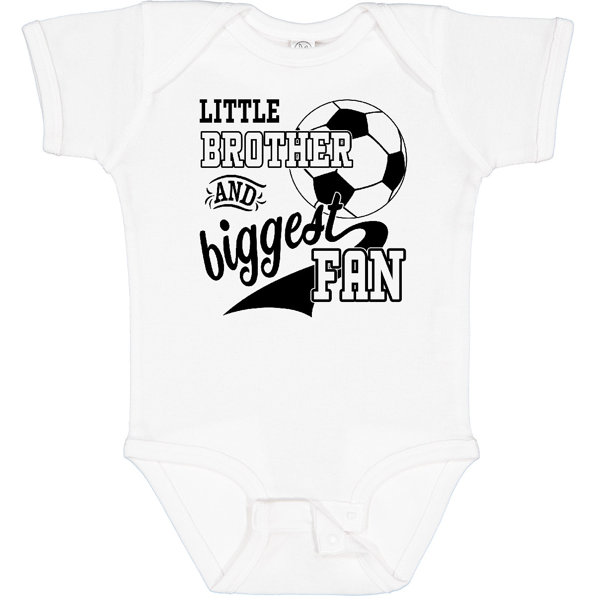 Inktastic Little Brother And Biggest Fan- Soccer Player Baby Bodysuit Sports Kid - Picture 19 of 21