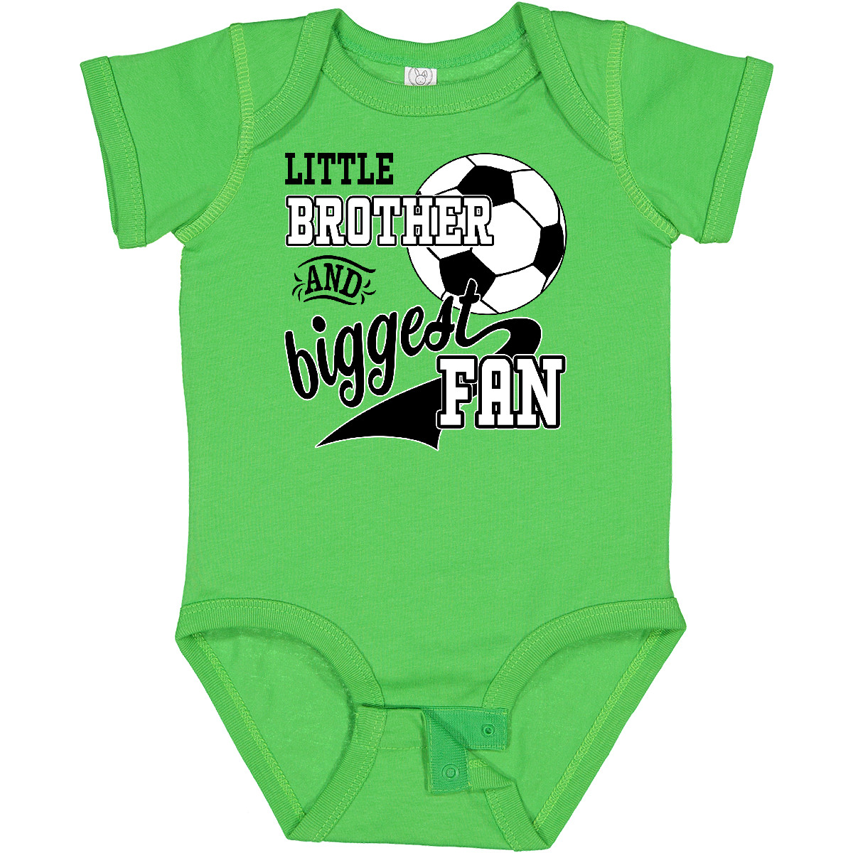 Inktastic Little Brother And Biggest Fan- Soccer Player Baby Bodysuit Sports Kid - Picture 2 of 21