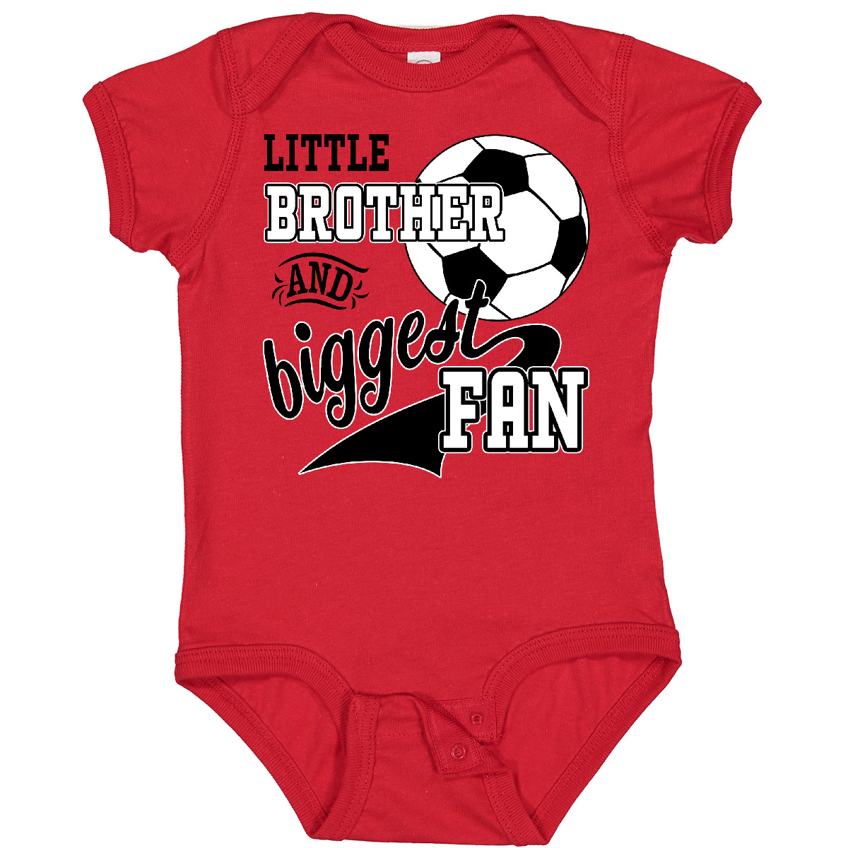 Inktastic Little Brother And Biggest Fan- Soccer Player Baby Bodysuit Sports Kid - Picture 15 of 21