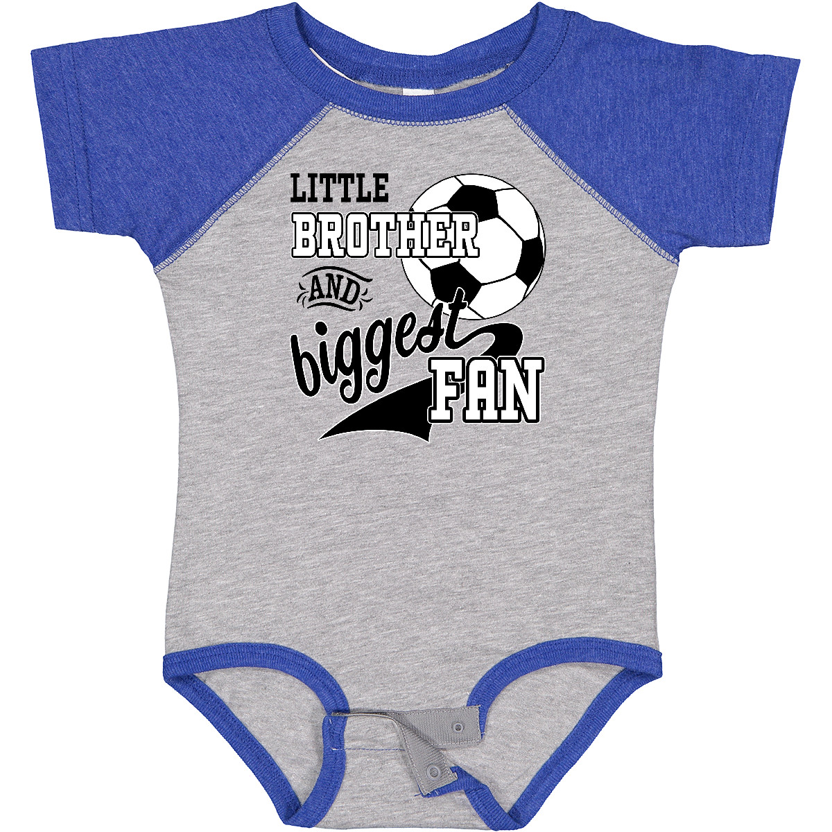 Inktastic Little Brother And Biggest Fan- Soccer Player Baby Bodysuit Sports Kid - Picture 5 of 21