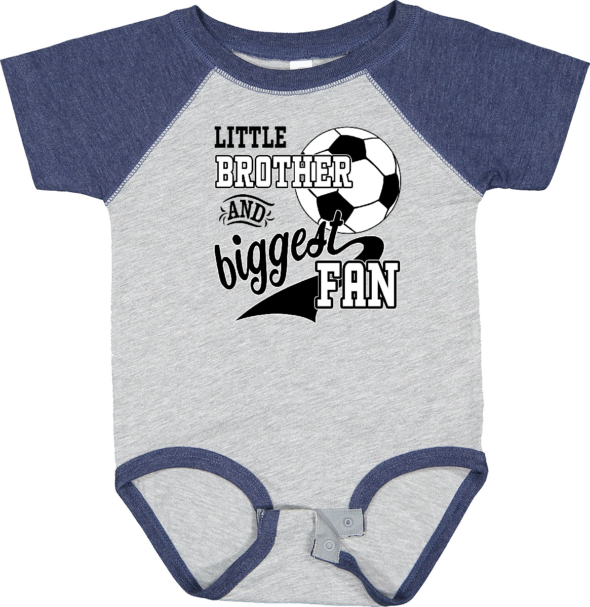 Inktastic Little Brother And Biggest Fan- Soccer Player Baby Bodysuit Sports Kid - Picture 3 of 21