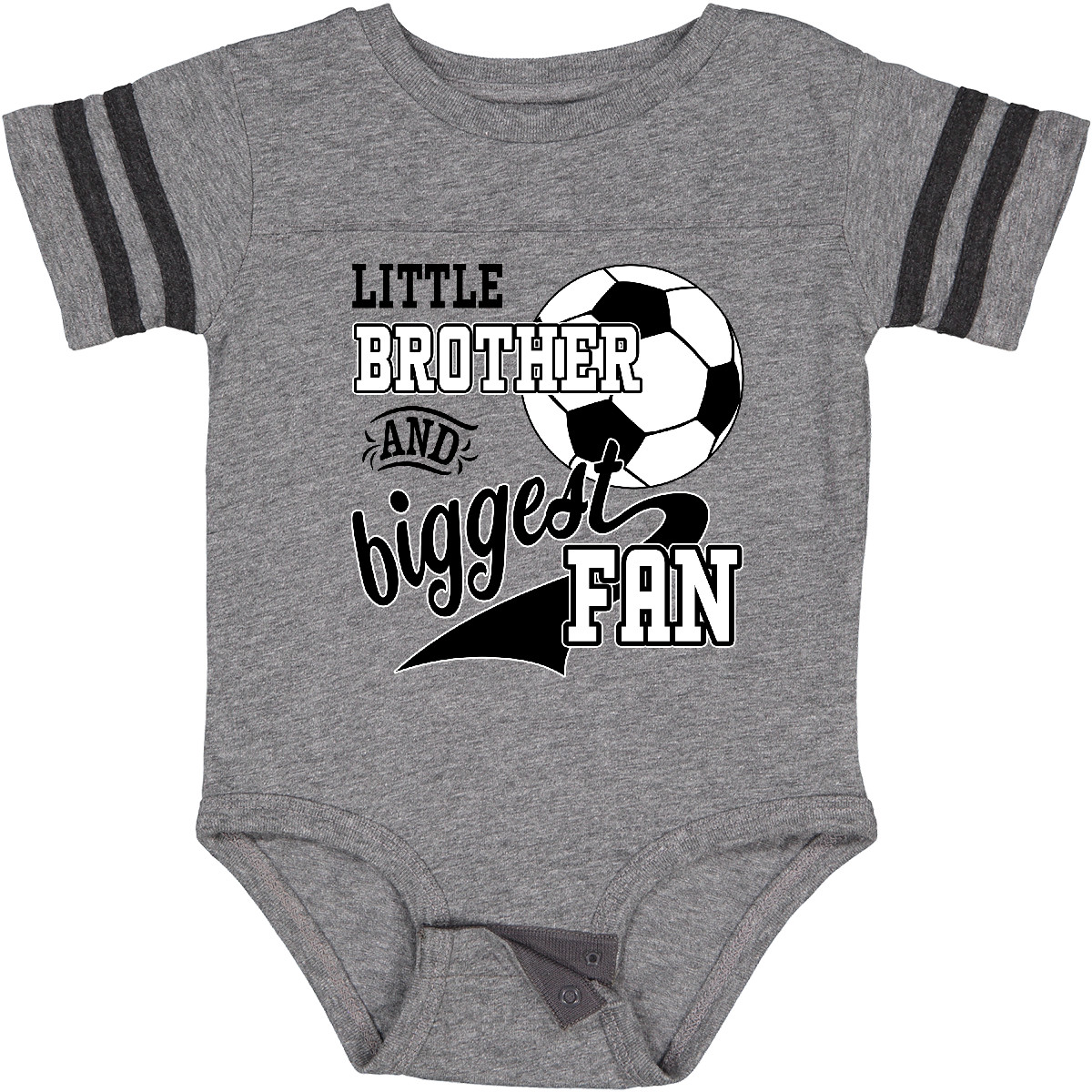 Inktastic Little Brother And Biggest Fan- Soccer Player Baby Bodysuit Sports Kid - Picture 8 of 21