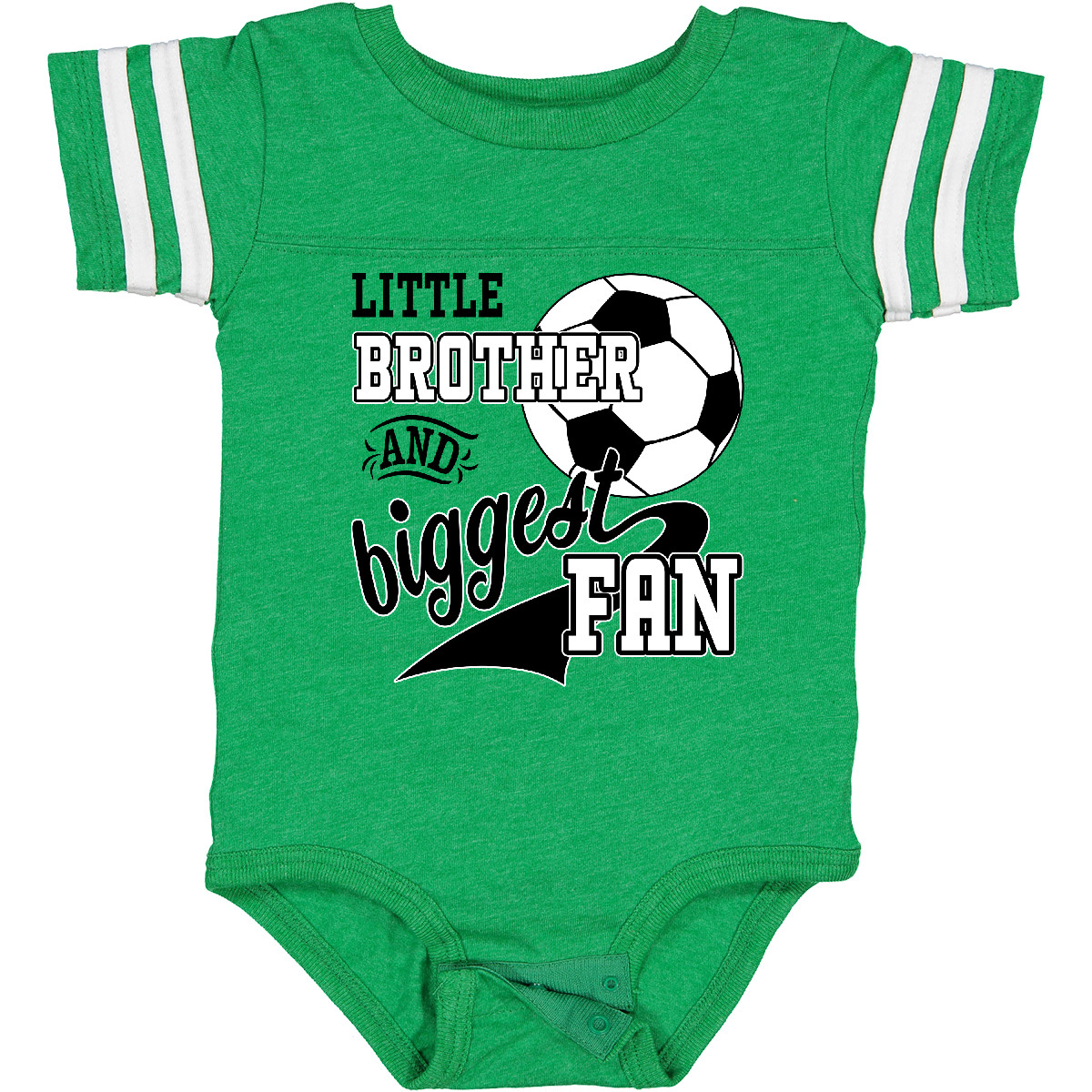 Inktastic Little Brother And Biggest Fan- Soccer Player Baby Bodysuit Sports Kid - Picture 7 of 21