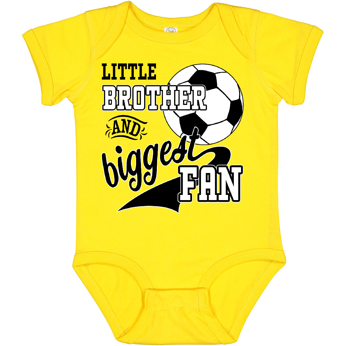 Inktastic Little Brother And Biggest Fan- Soccer Player Baby Bodysuit Sports Kid - Picture 21 of 21