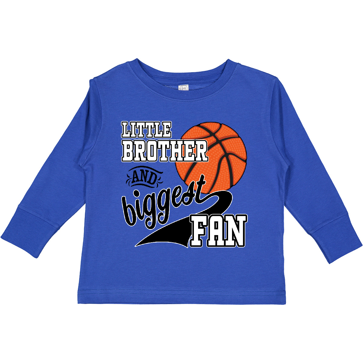 Inktastic Little Brother And Biggest Fan- Basketball Toddler Long Sleeve T-Shirt - Picture 6 of 6