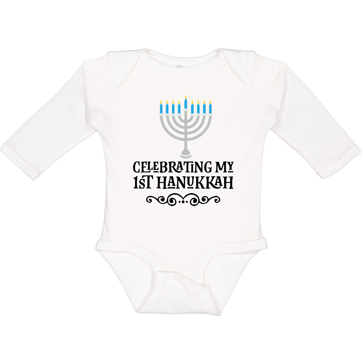 Inktastic My 1st Hanukkah Celebration Long Sleeve Creeper First Religious Jewish - Picture 7 of 7