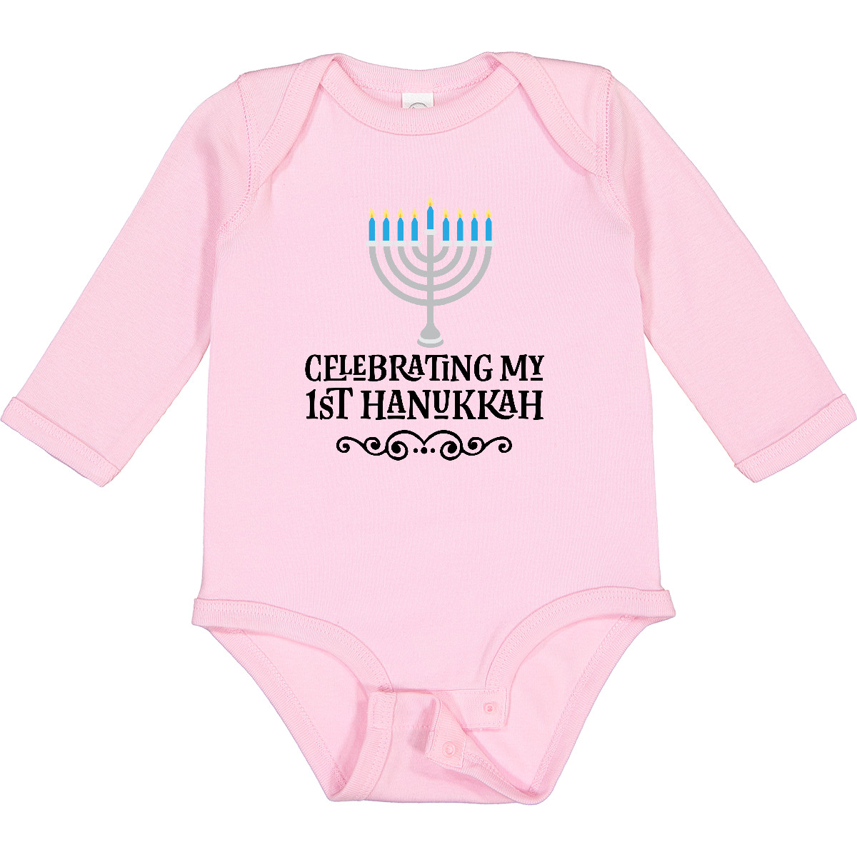 Inktastic My 1st Hanukkah Celebration Long Sleeve Creeper First Religious Jewish - Picture 6 of 7