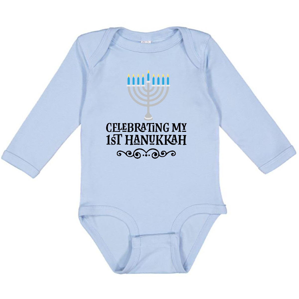 Inktastic My 1st Hanukkah Celebration Long Sleeve Creeper First Religious Jewish - Picture 2 of 7