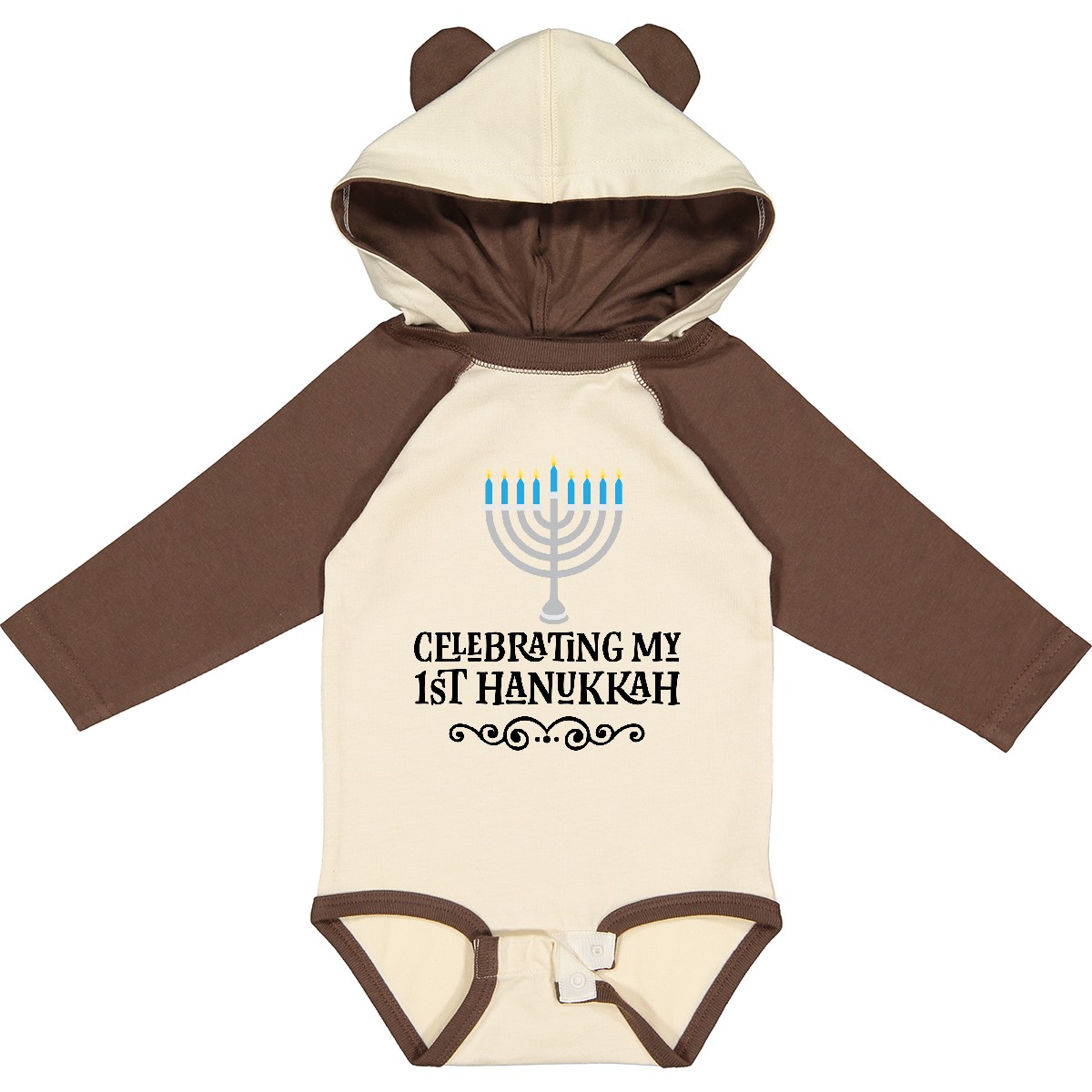 Inktastic My 1st Hanukkah Celebration Long Sleeve Creeper First Religious Jewish - Picture 4 of 7