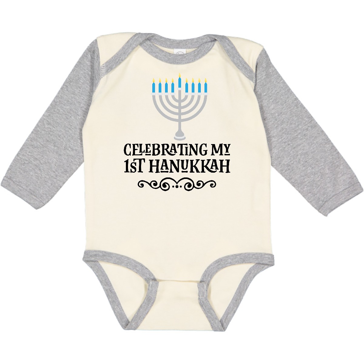 Inktastic My 1st Hanukkah Celebration Long Sleeve Creeper First Religious Jewish - Picture 5 of 7