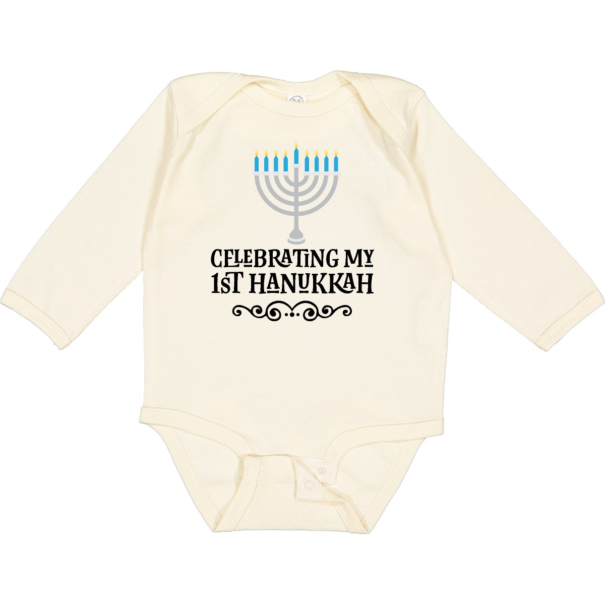 Inktastic My 1st Hanukkah Celebration Long Sleeve Creeper First Religious Jewish - Picture 3 of 7